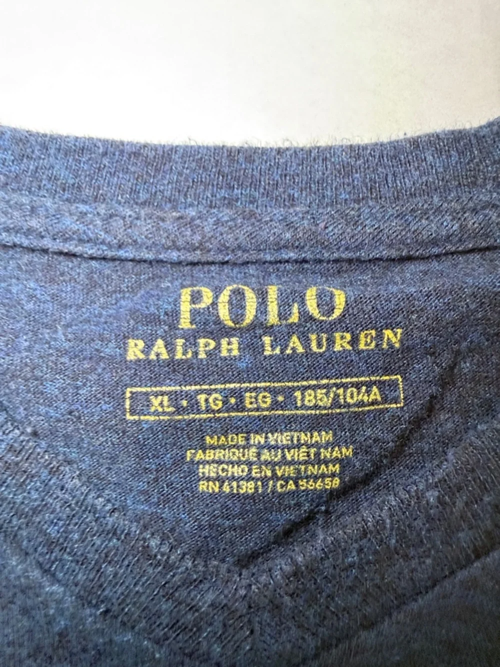Polo Ralph Lauren Heather Navy V-Neck Tee XL SOFT
